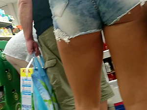 Sexy ass short candid shop