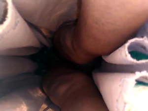Up skirt of a mature lady